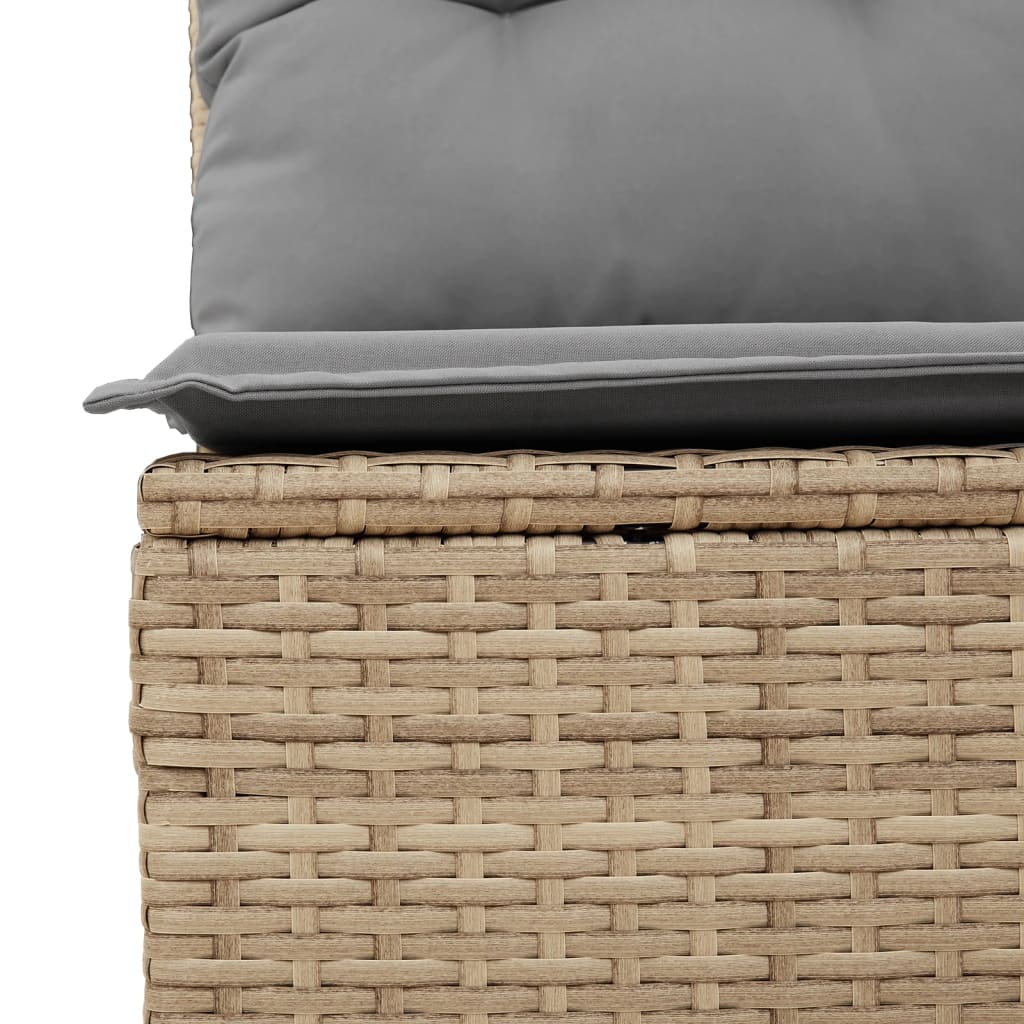 vidaXL 9-delige Loungeset met kussens poly rattan beige afbeelding
