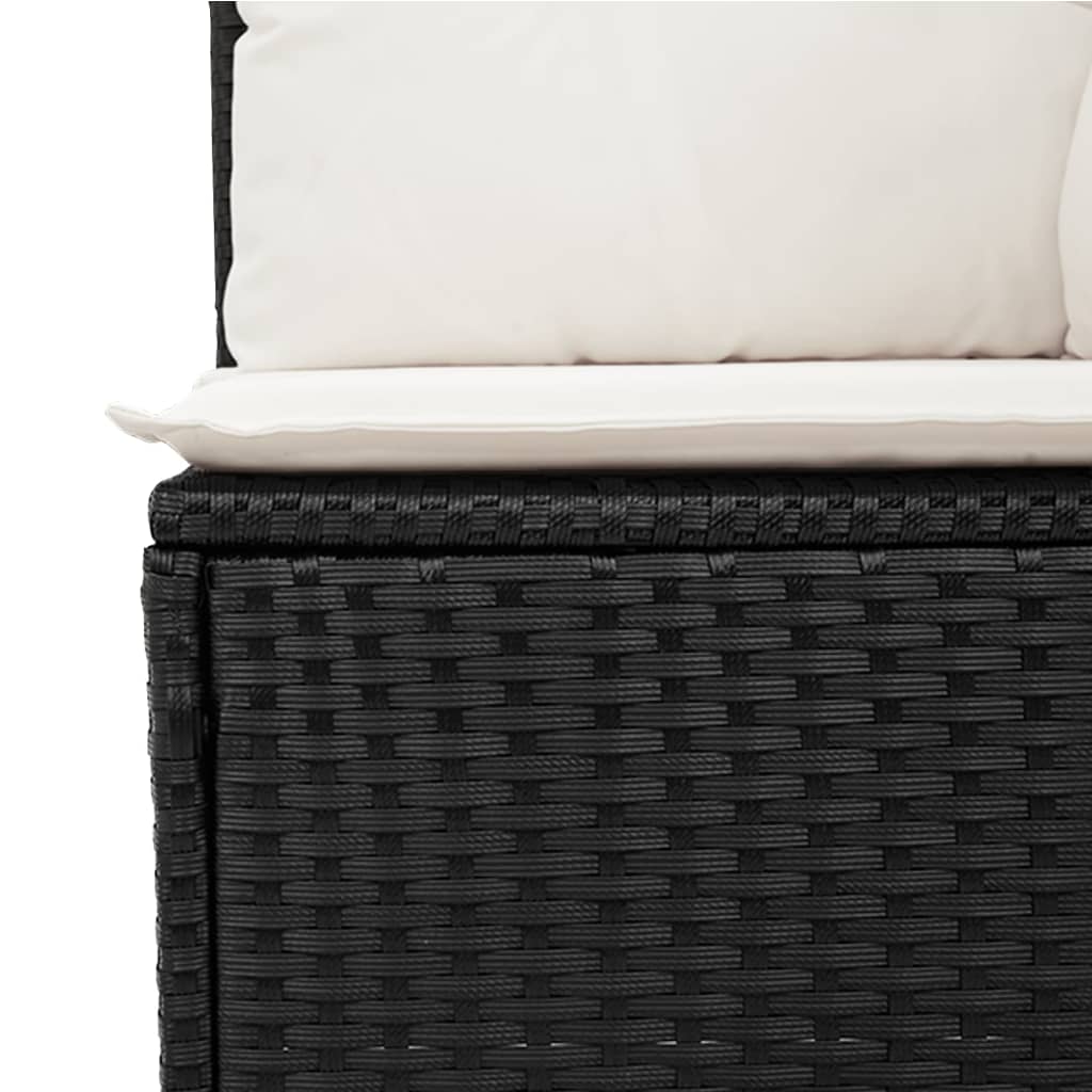 vidaXL 9-delige Loungeset met kussens poly rattan zwart afbeelding