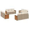 vidaXL 12-osaline aiadiivani komplekt patjadega, beež, pol&uuml;rotang