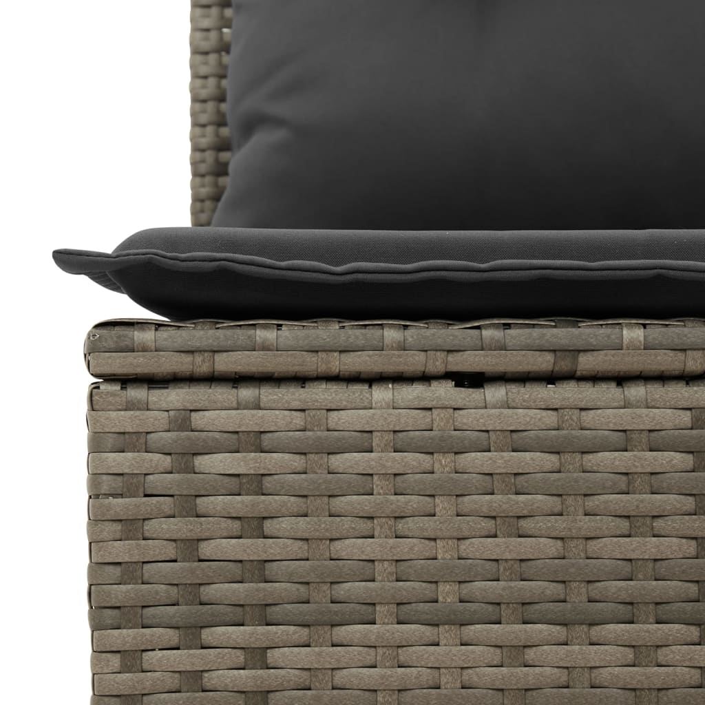vidaXL 5-delige Loungeset met kussens poly rattan grijs afbeelding