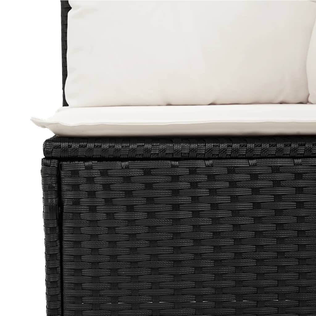Thumbnail - vidaXL 7-tlg. Garten-Sofagarnitur mit Kissen Schwarz Poly Rattan