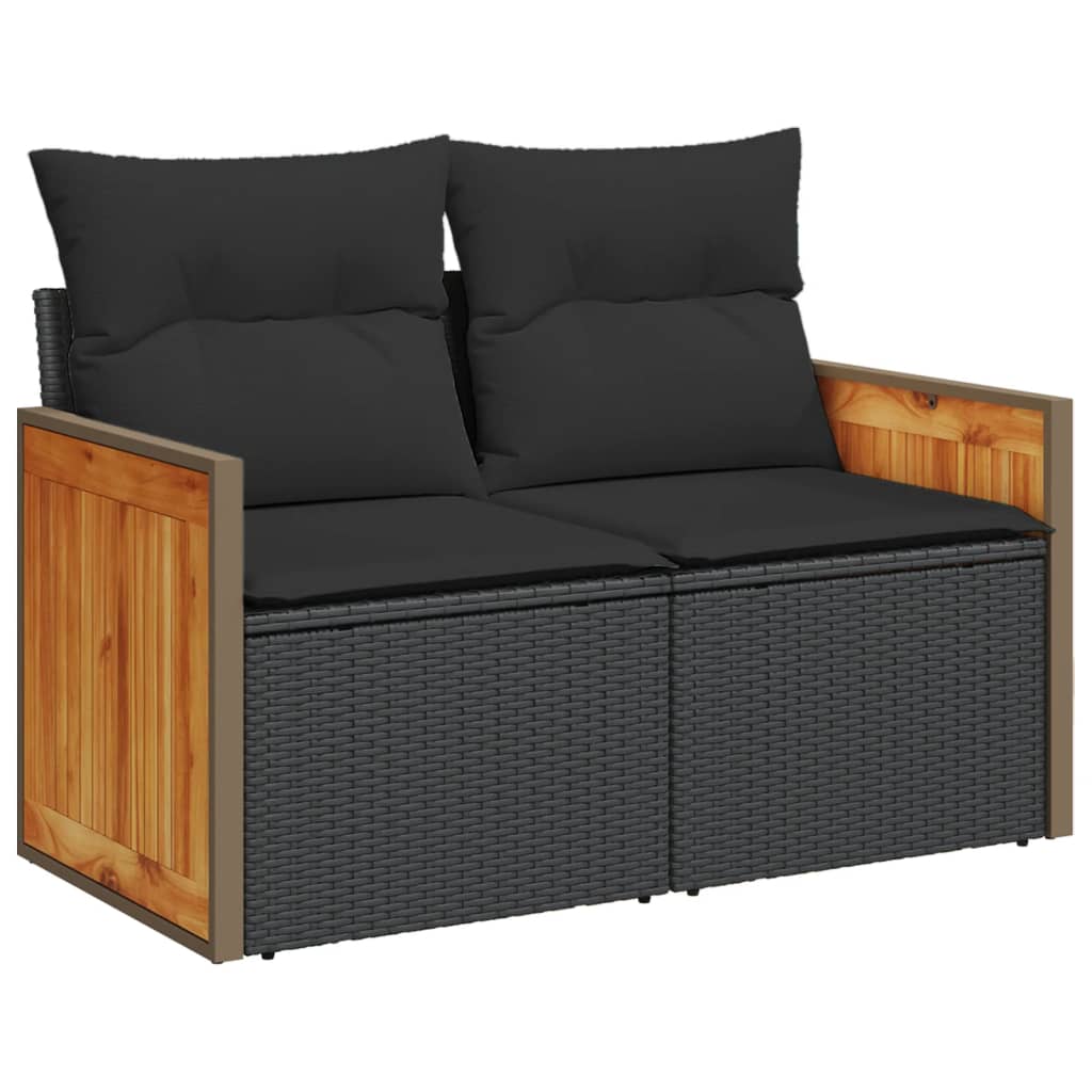 Thumbnail - vidaXL 6-tlg. Garten-Sofagarnitur mit Kissen Schwarz Poly Rattan