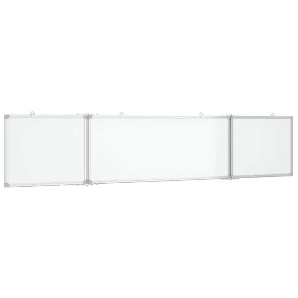 vidaXL kokkupandav valge magnettahvel, 200x40x1,7 cm, alumiinium
