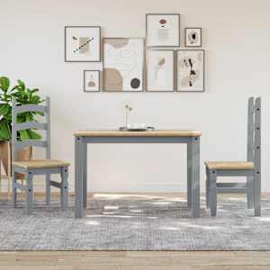 Jídelní stůl Panama šedý 112 x 60 x 75 cm masivní borové dřevo - obrázek 3