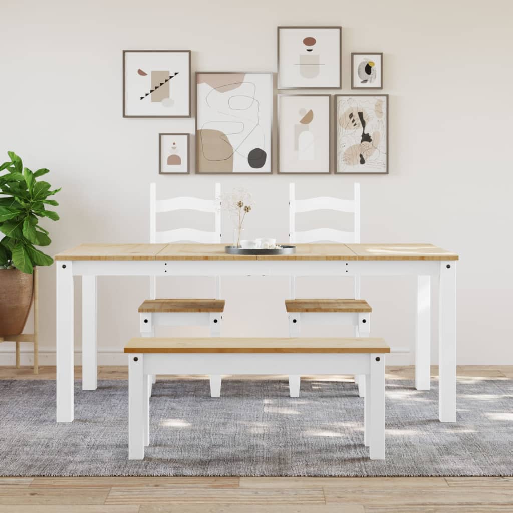 vidaXL Eettafel Panama 180x90x75 cm massief grenenhout wit afbeelding