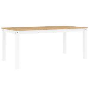 Jídelní stůl Panama bílý 180 x 90 x 75 cm masivní borové dřevo - obrázek 6