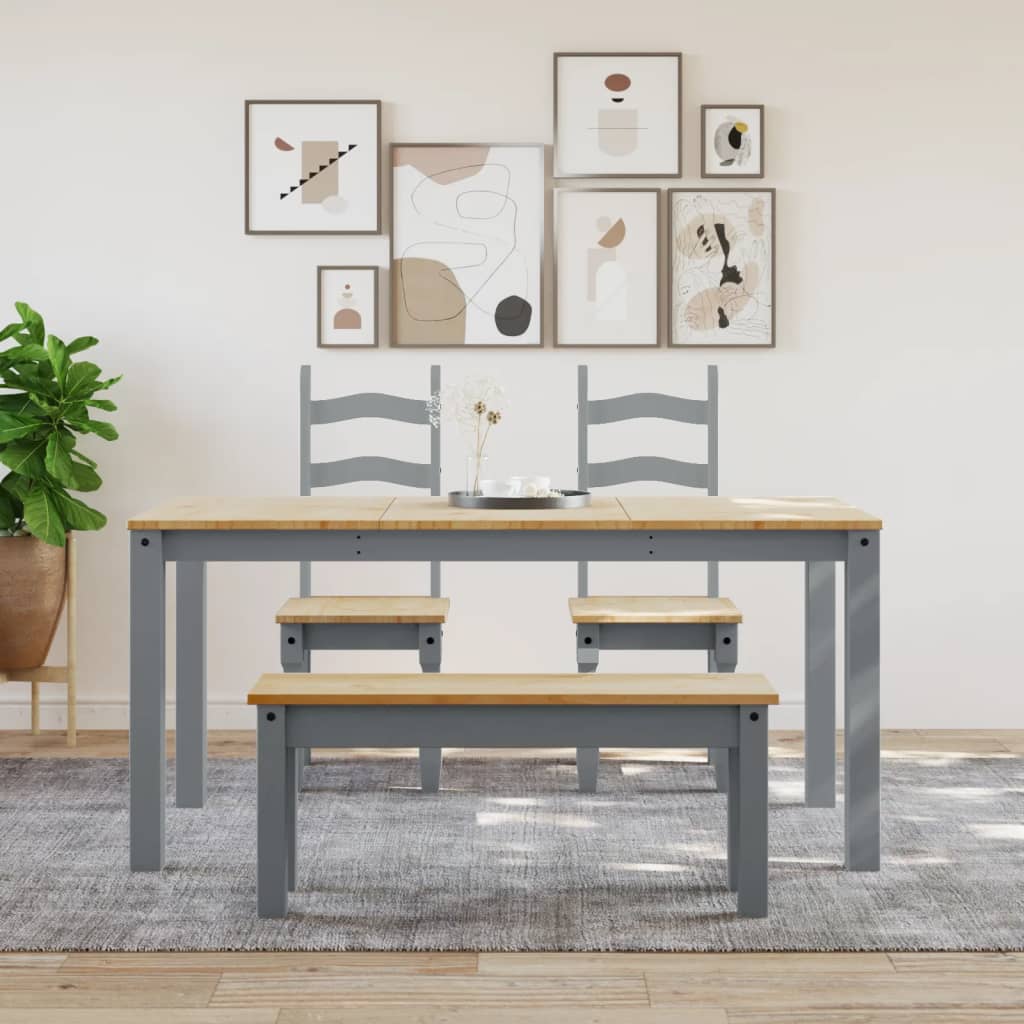 vidaXL Jedálenská lavica Panama sivá 105x30x45 cm borovicový masív