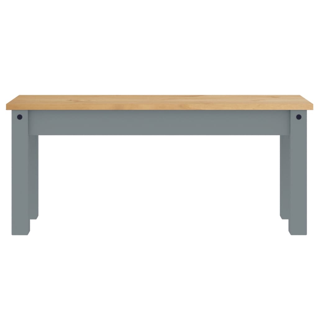 vidaXL Eetkamerbank Panama 105x30x45 cm massief grenenhout grijs, foto 4
