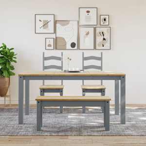 Jídelní lavice Panama šedá 105x30x45 cm masivní borové dřevo - obrázek 3