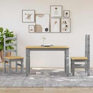 Jídelní stůl Corona šedý 112 x 60 x 75 cm masivní borové dřevo - obrázek 3