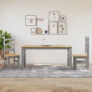 Jídelní stůl Corona šedý 160 x 80 x 75 cm masivní borové dřevo - obrázek 3