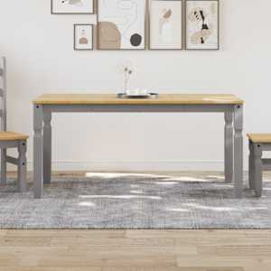 Jídelní stůl Corona šedý 160 x 80 x 75 cm masivní borové dřevo - obrázek 1