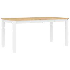 Jídelní stůl Corona bílý 160 x 80 x 75 cm masivní borové dřevo - obrázek 2