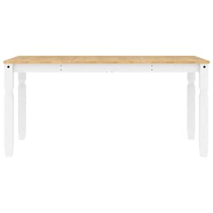 Jídelní stůl Corona bílý 160 x 80 x 75 cm masivní borové dřevo - obrázek 4