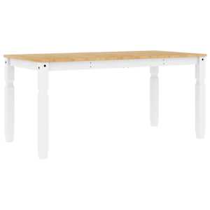 Jídelní stůl Corona bílý 160 x 80 x 75 cm masivní borové dřevo - obrázek 6
