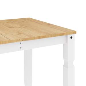 Jídelní stůl Corona bílý 160 x 80 x 75 cm masivní borové dřevo - obrázek 7