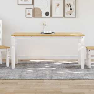 Jídelní stůl Corona bílý 160 x 80 x 75 cm masivní borové dřevo - obrázek 1