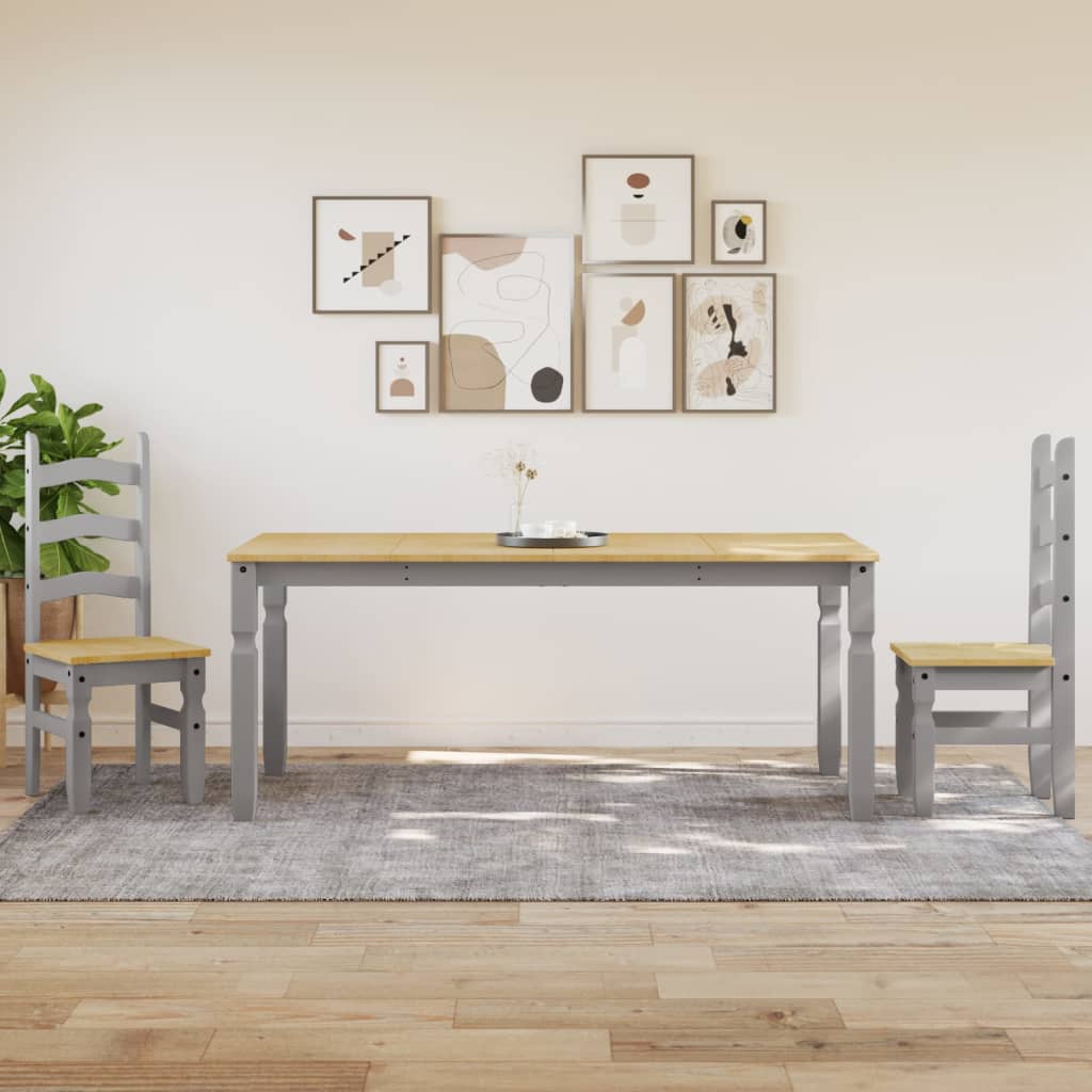 vidaXL Corona szürke tömör fenyőfa ebédlőasztal 180 x 90 x 75 cm