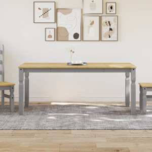 Jídelní stůl Corona šedý 180 x 90 x 75 cm masivní borové dřevo - obrázek 1