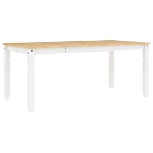 Jídelní stůl Corona bílý 180 x 90 x 75 cm masivní borové dřevo - obrázek 2