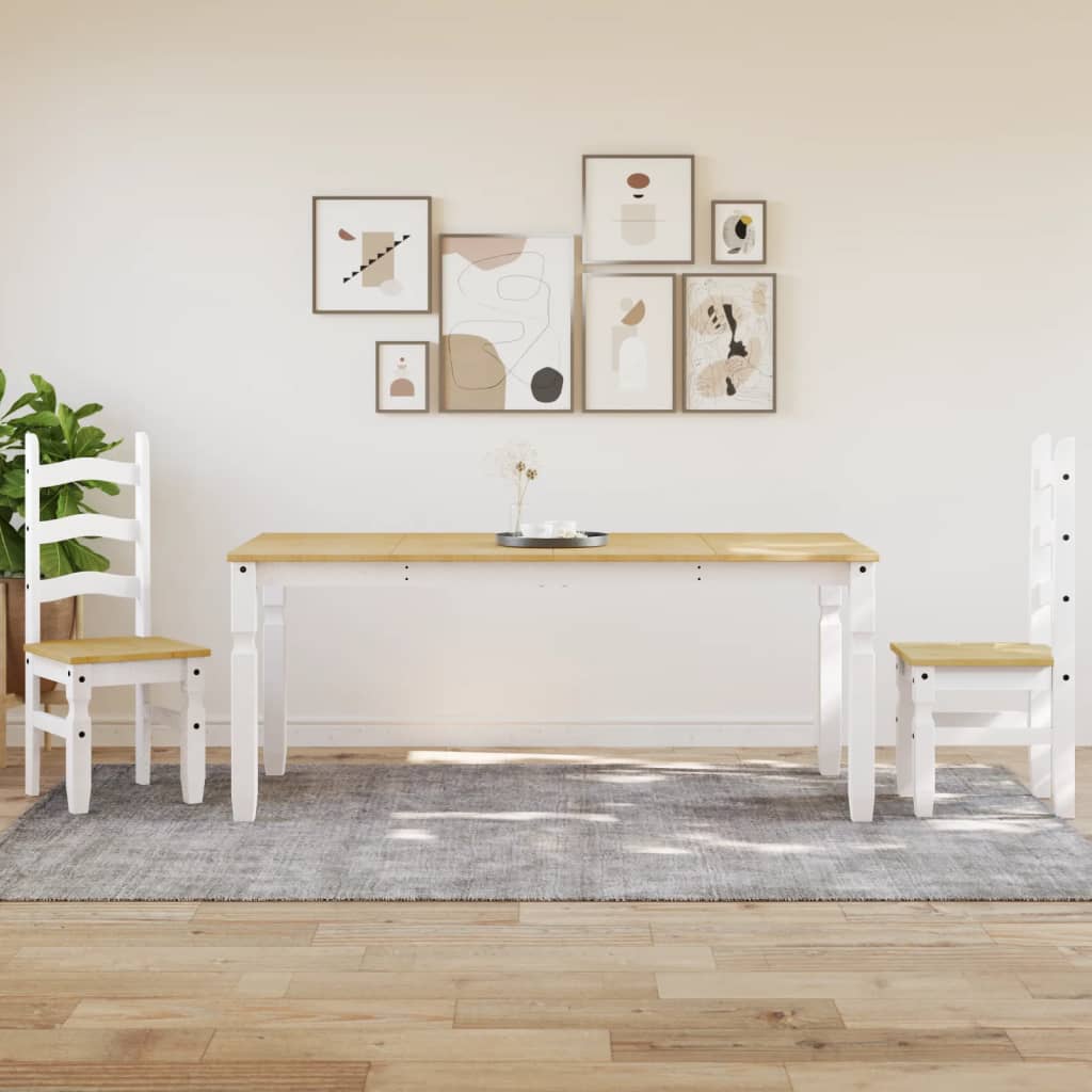 vidaXL Corona fehér tömör fenyőfa ebédlőasztal 180 x 90 x 75 cm