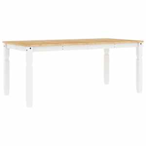 Jídelní stůl Corona bílý 180 x 90 x 75 cm masivní borové dřevo - obrázek 6