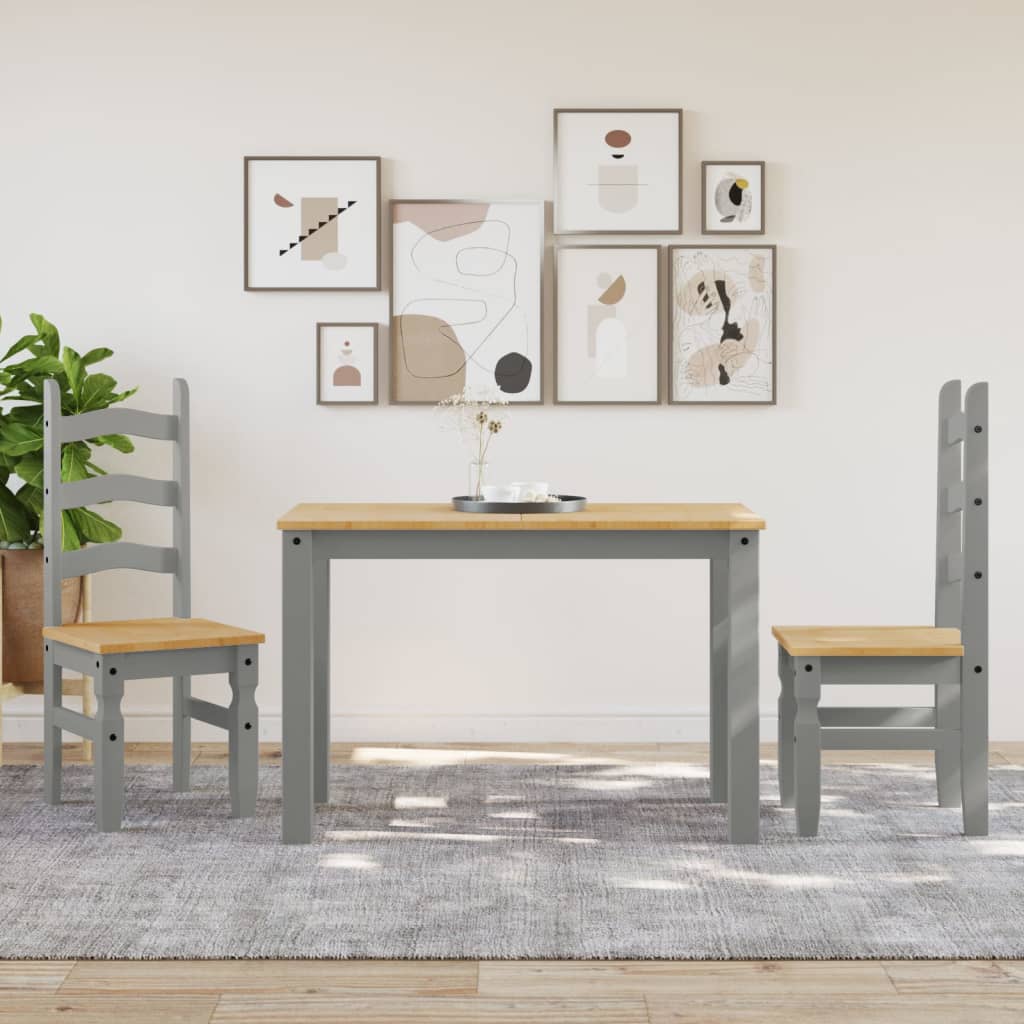 vidaXL Eetkamerstoelen 2 st Corona 42x47x107 cm grenenhout grijs afbeelding