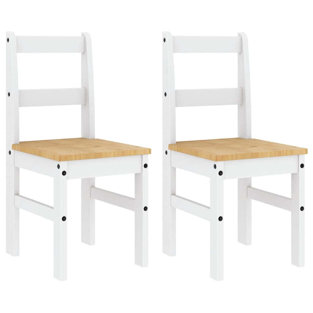 vidaXL Eetkamerstoelen 2 st Panama 40x46x90 cm grenenhout wit, foto 3