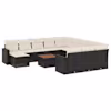 vidaXL 13-osaline aiadiivani komplekt patjadega, must, pol&uuml;rotang