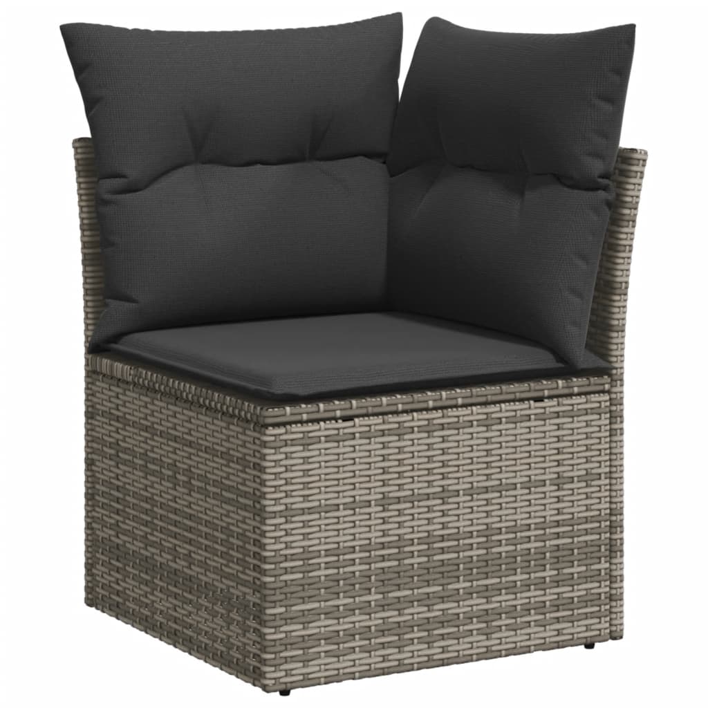 vidaXL 7-delige Loungeset met kussens poly rattan grijs, foto 2