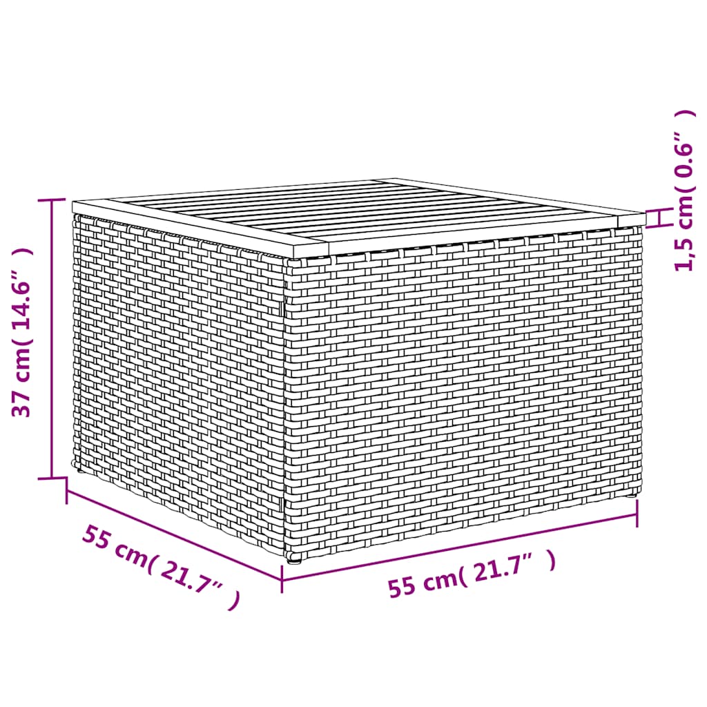 vidaXL 13-teiliges Gartensofa-Set mit Kissen, grau, Polyrattan – Bild 10