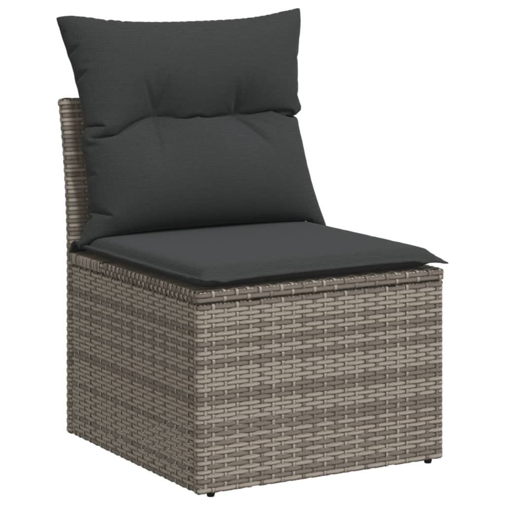 vidaXL 10-delige Loungeset met kussens poly rattan grijs, foto 4