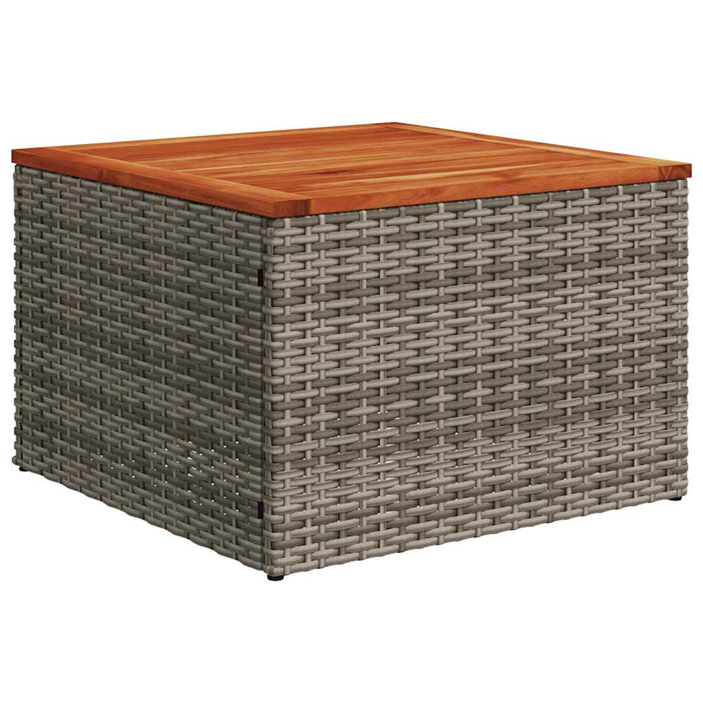 vidaXL 14-delige tuinbankset met kussens, grijs polyrotan