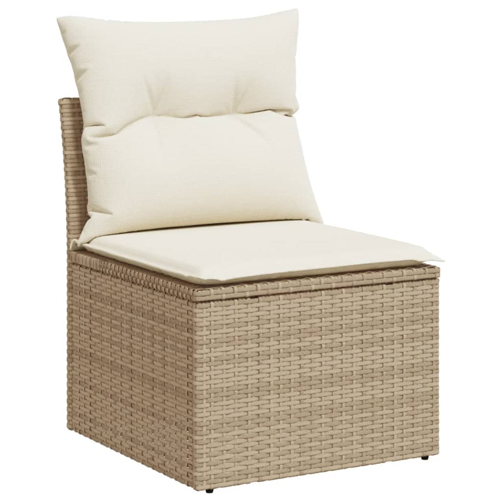 vidaXL 7-delige Loungeset met kussens poly rattan beige afbeelding