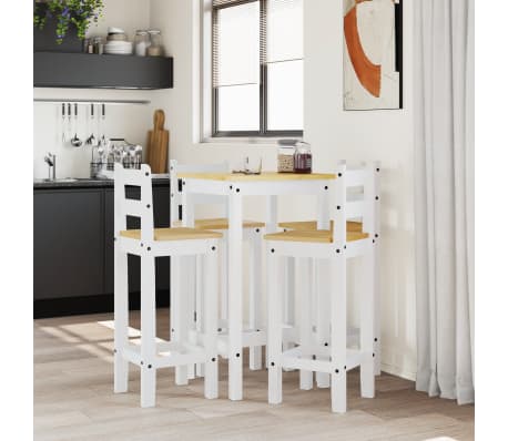 vidaXL 5 Piece Bar Set White Solid Wood Pine