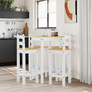 vidaXL 5 Piece Bar Set White Solid Wood Pine