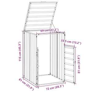 Box na 1 popelnici zelený 72 x 81 x 115 cm ocel - obrázek 12