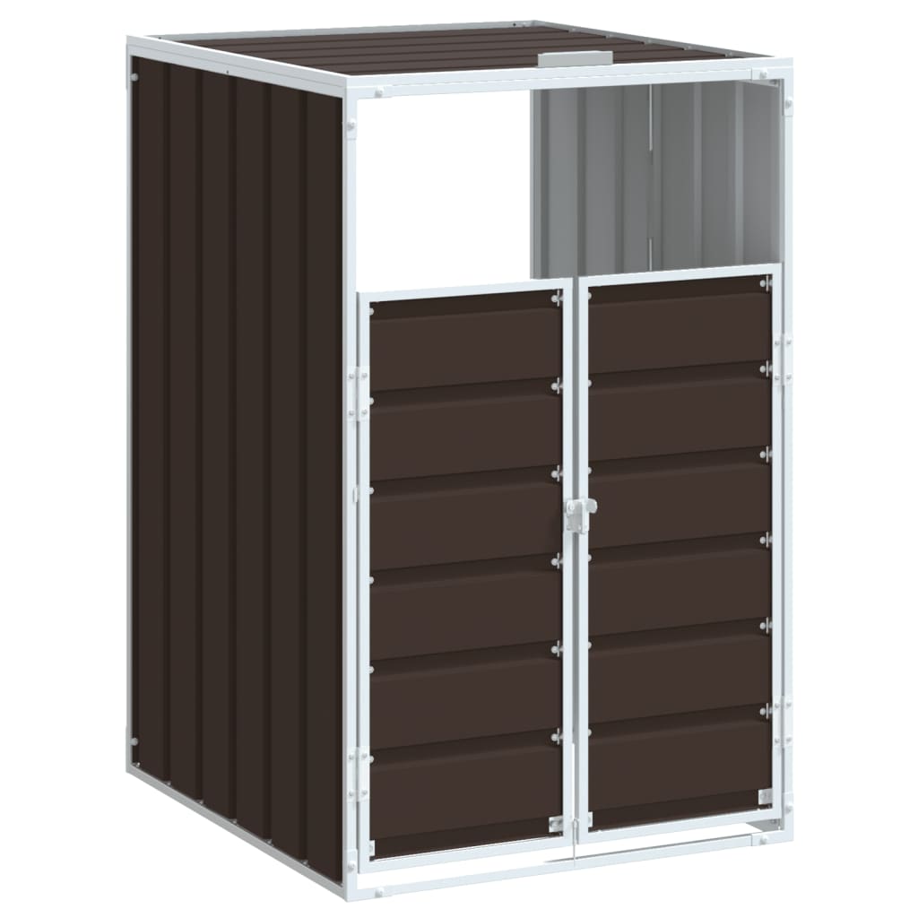 vidaXL Box na 1 popelnici hnědý 72 x 81 x 115 cm ocel