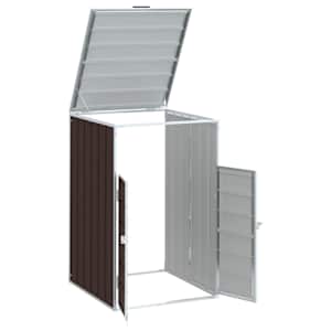 Box na 1 popelnici hnědý 72 x 81 x 115 cm ocel - obrázek 4