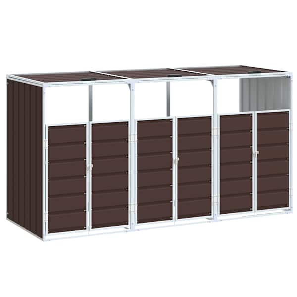 vidaXL ratastega pr&uuml;gikasti kuur, pruun, 216x81x115 cm, teras