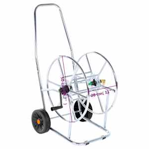 Vozík s hadicovým navijákem pro 80 m 3/4" hadice ocel - obrázek 10