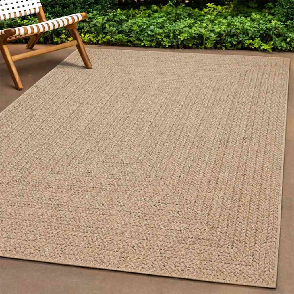 vidaXL Covor ZIZUR aspect iută, 120x120cm, pentru interior și exterior