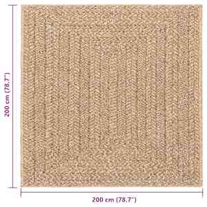 Koberec ZIZUR 200 x 200 cm jutový vzhled interiér i exteriér - obrázek 8