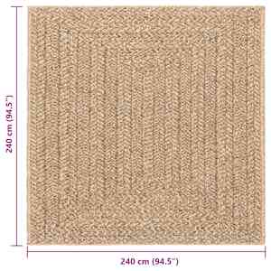 Koberec ZIZUR 240 x 240 cm jutový vzhled interiér i exteriér - obrázek 8