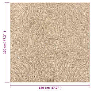 Koberec ZIZUR 120 x 120 cm jutový vzhled interiér i exteriér - obrázek 8