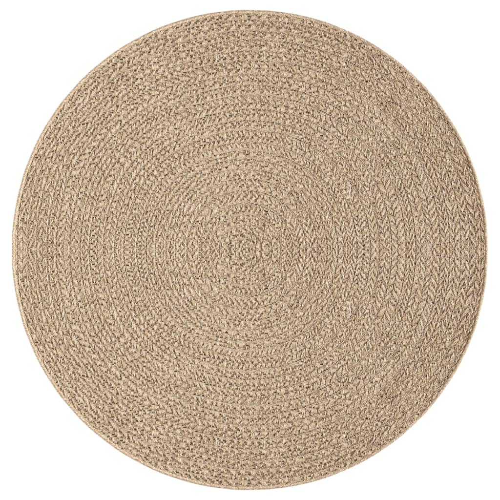 vidaXL Vloerkleed ZIZUR binnen en buiten Ø 200 cm jute look afbeelding