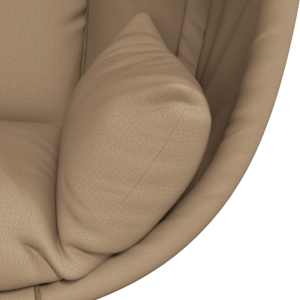 Závěsné křeslo vajíčko se stojanem taupe textil a ocel - obrázek 7