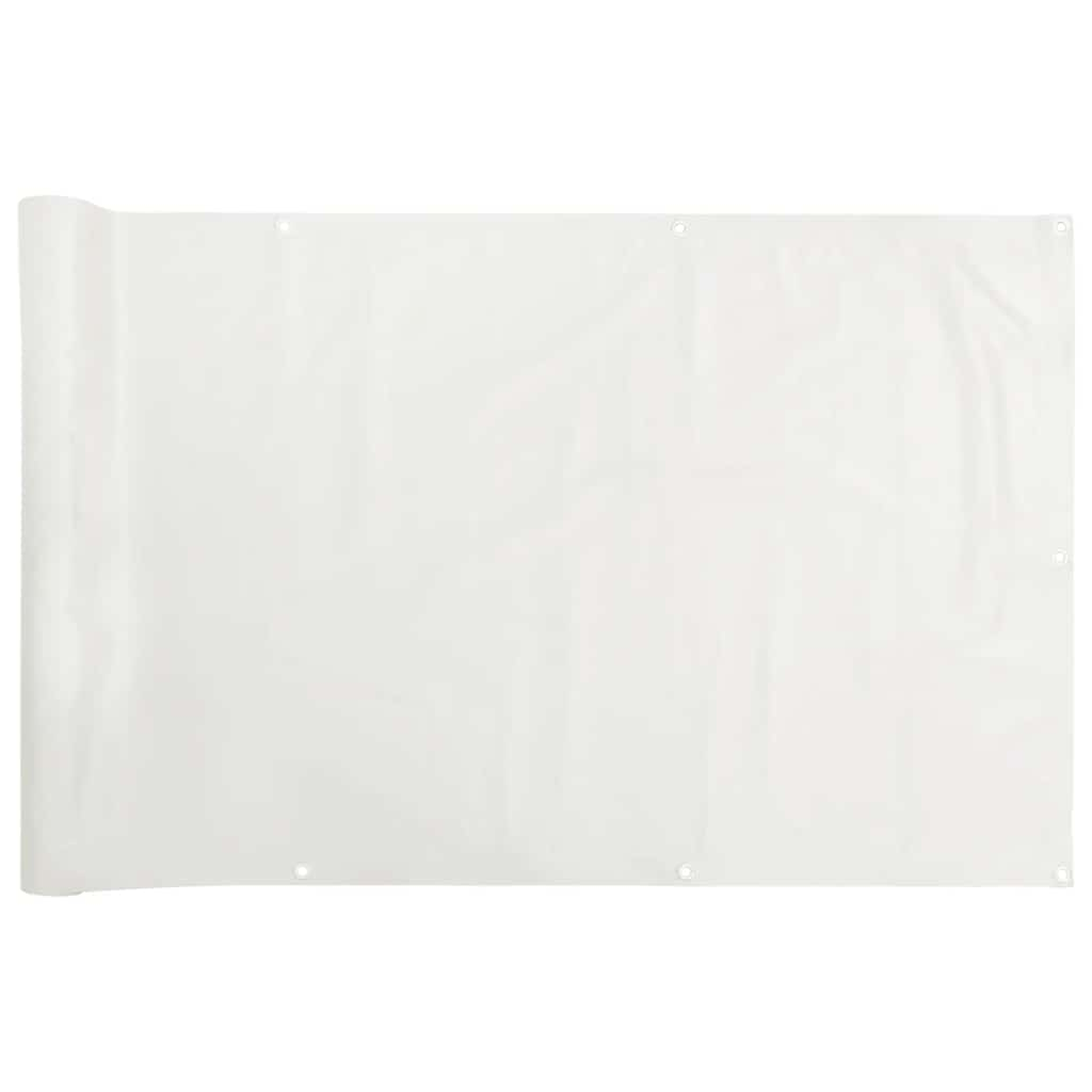 vidaXL Balkonsko platno za zasebnost belo 1000x75 cm PVC