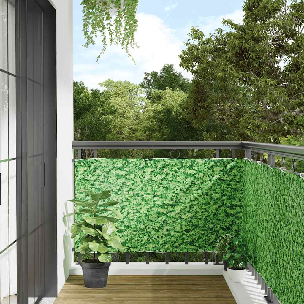 vidaXL Paravan de balcon cu aspect de plantă, verde, 500x75 cm, PVC