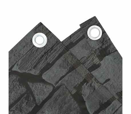 vidaXL Περίφραξη Μπαλκονιού Σχέδιο Ledge Stone Γκρι 300x75 εκ. PVC